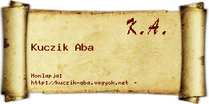 Kuczik Aba névjegykártya